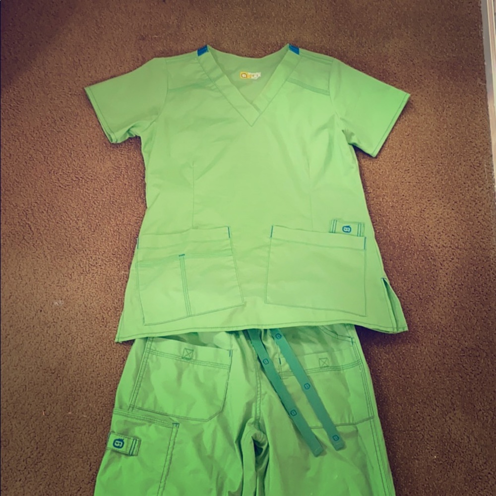 Lime Green Scrub Set